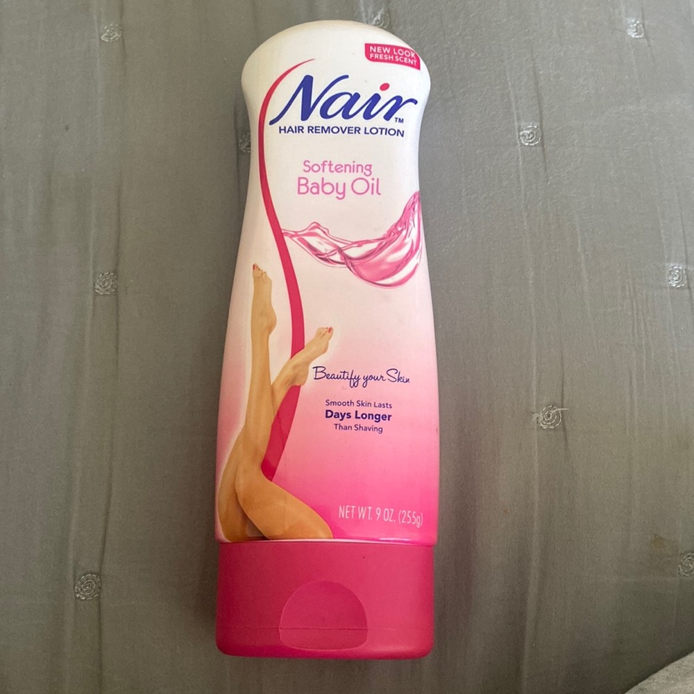 NAIR hair remover, lotion, softening baby oil. Butterfly your skin a new